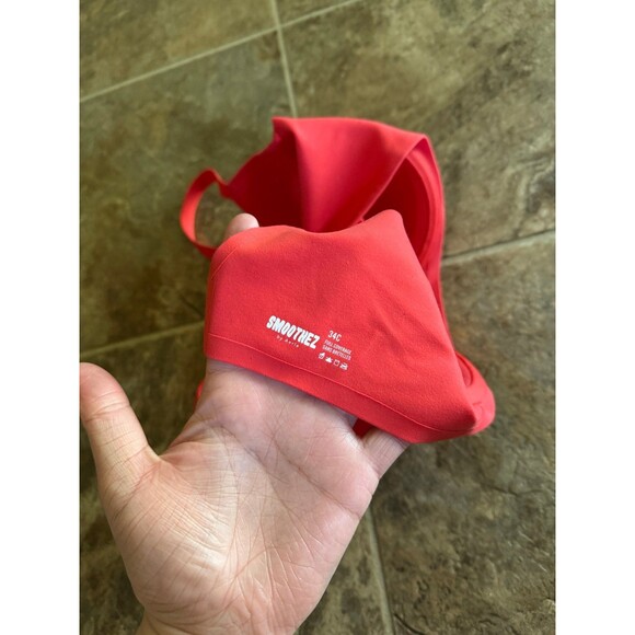 Aerie SMOOTHEZ Full Coverage Lightly Lined Bra Holiday Red Size 34C - Picture 6 of 7